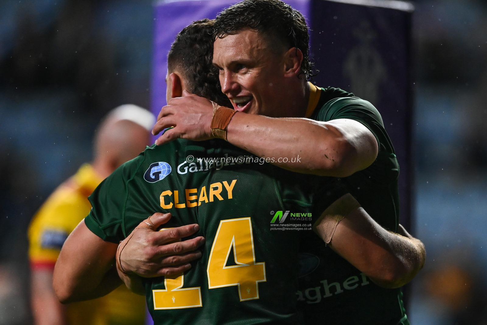 Nathan Cleary of Australia celebrates his try during the Rugby League World Cup 2021 match Australia vs Scotland at Coventry Building Society Arena, Coventry, United Kingdom, 21st October 2022

(Photo by Craig Thomas/News Images)