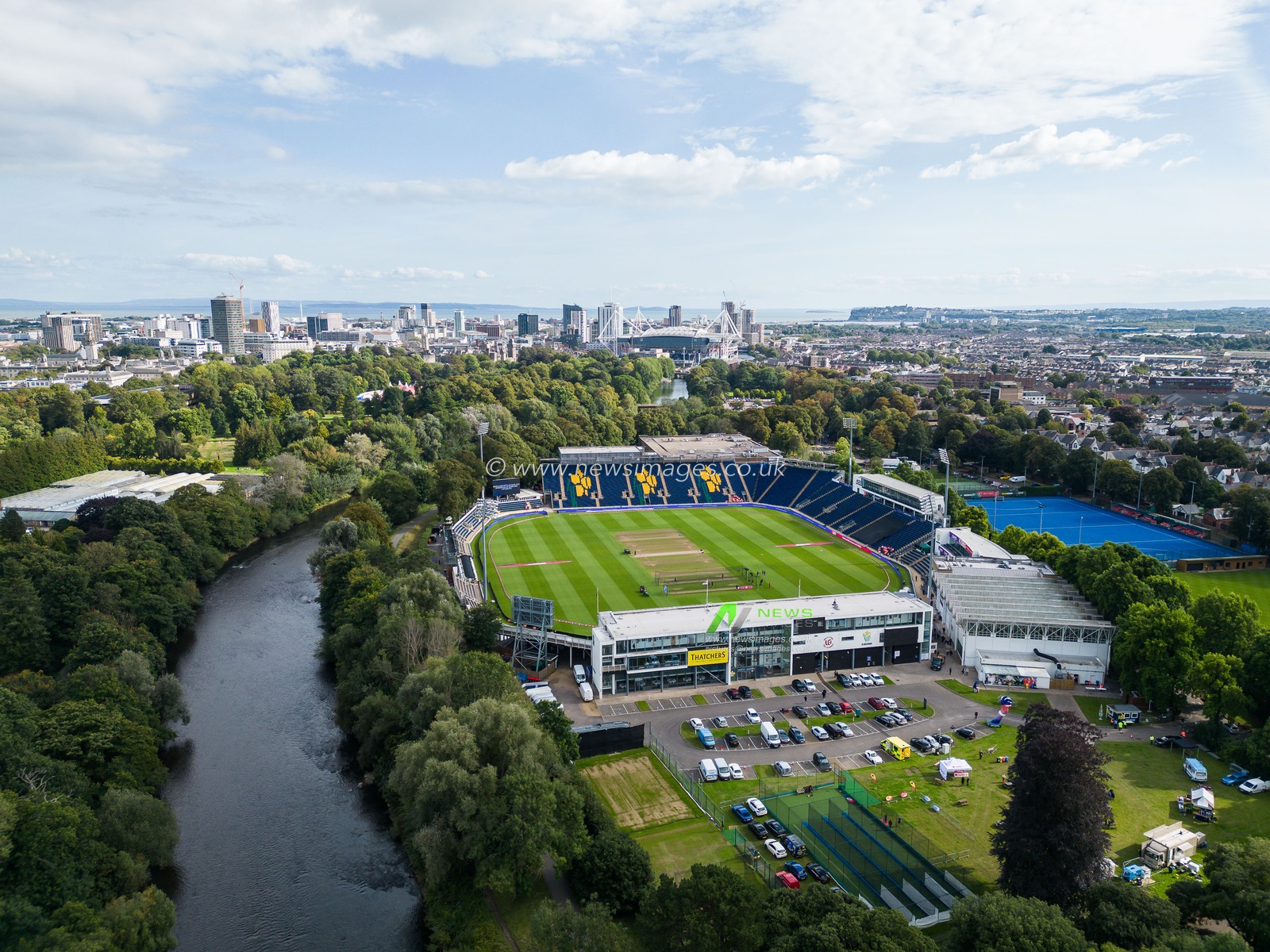 A general areal view of Sophia Gardens cricket ground ahead of the Second Vitality IT20 Series England v Australia at Sophia Gardens Cricket Ground, Cardiff, United Kingdom, 13th September 2024

(Photo by Craig Thomas/News Images)