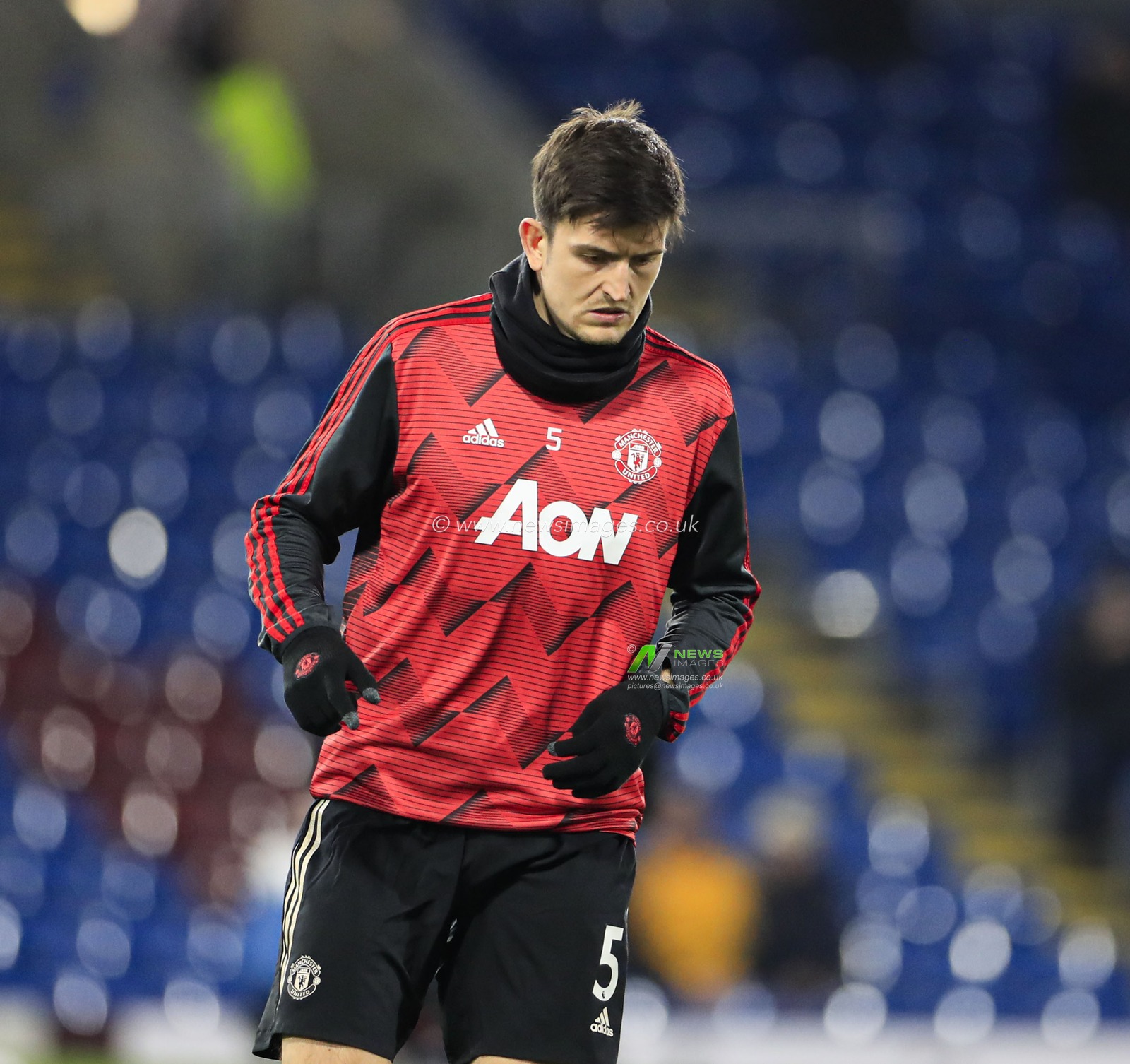 28th December 2019, Turf Moor, Burnley, England; Premier League, Burnley v Manchester United : Harry Maguire (5) of Manchester United warms up for the game

Credit: Conor Molloy/News Images