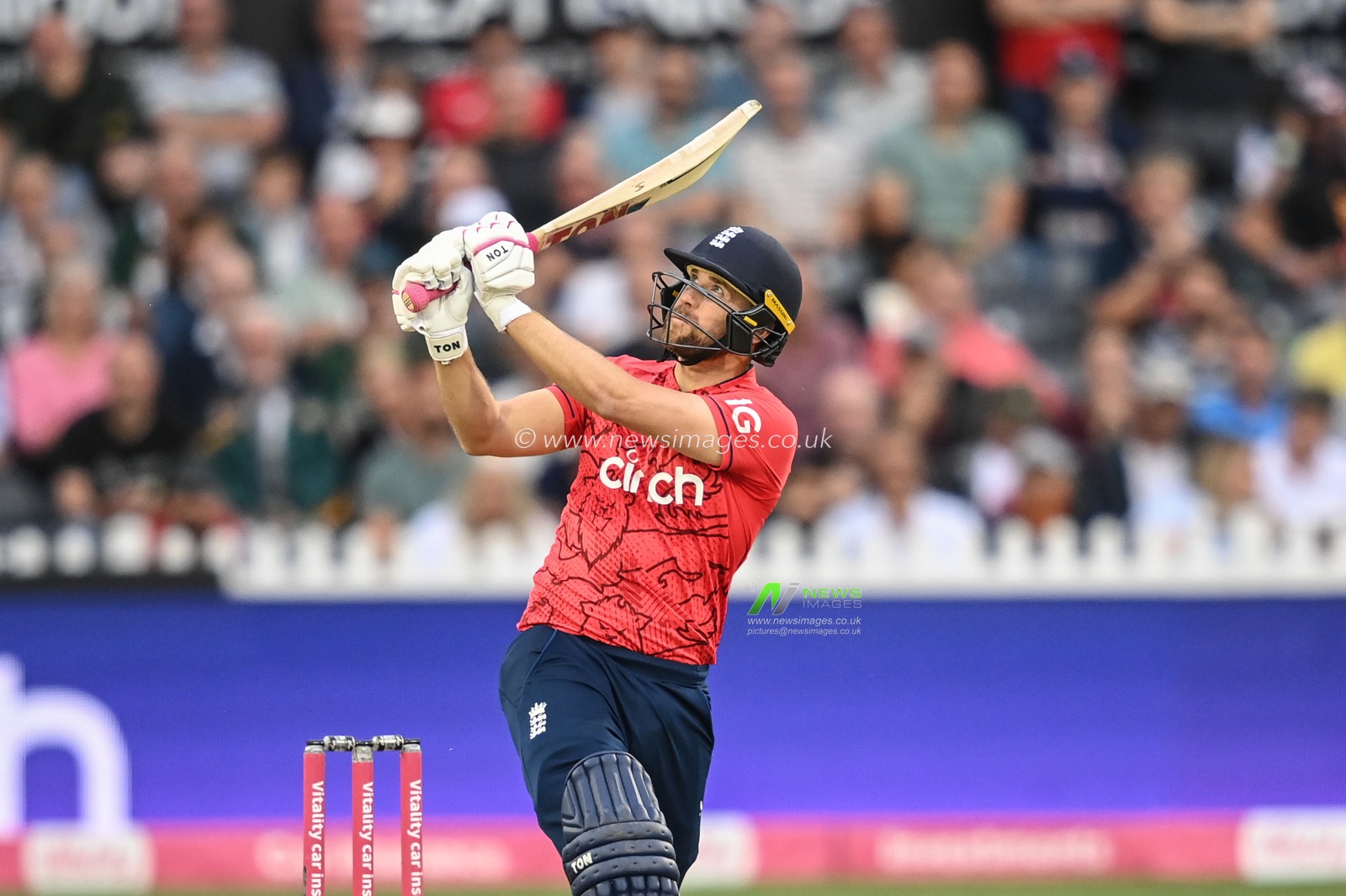 Dawid Malan of England hits a six (6)