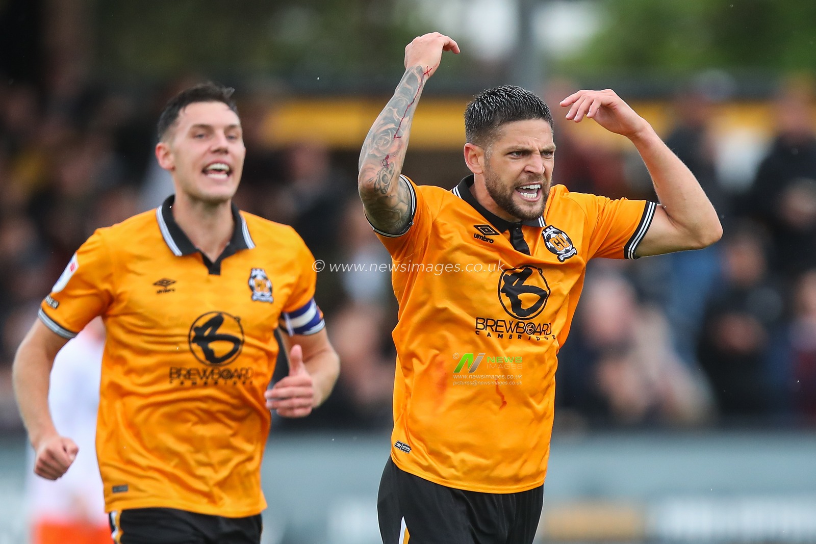 Danny Andrew of Cambridge United celebrates his goal to make it 2-4 during the Sky Bet League 1 match Cambridge United vs Blackpool at Abbey Stadium, Cambridge, United Kingdom, 24th August 2024

(Photo by Gareth Evans/News Images)