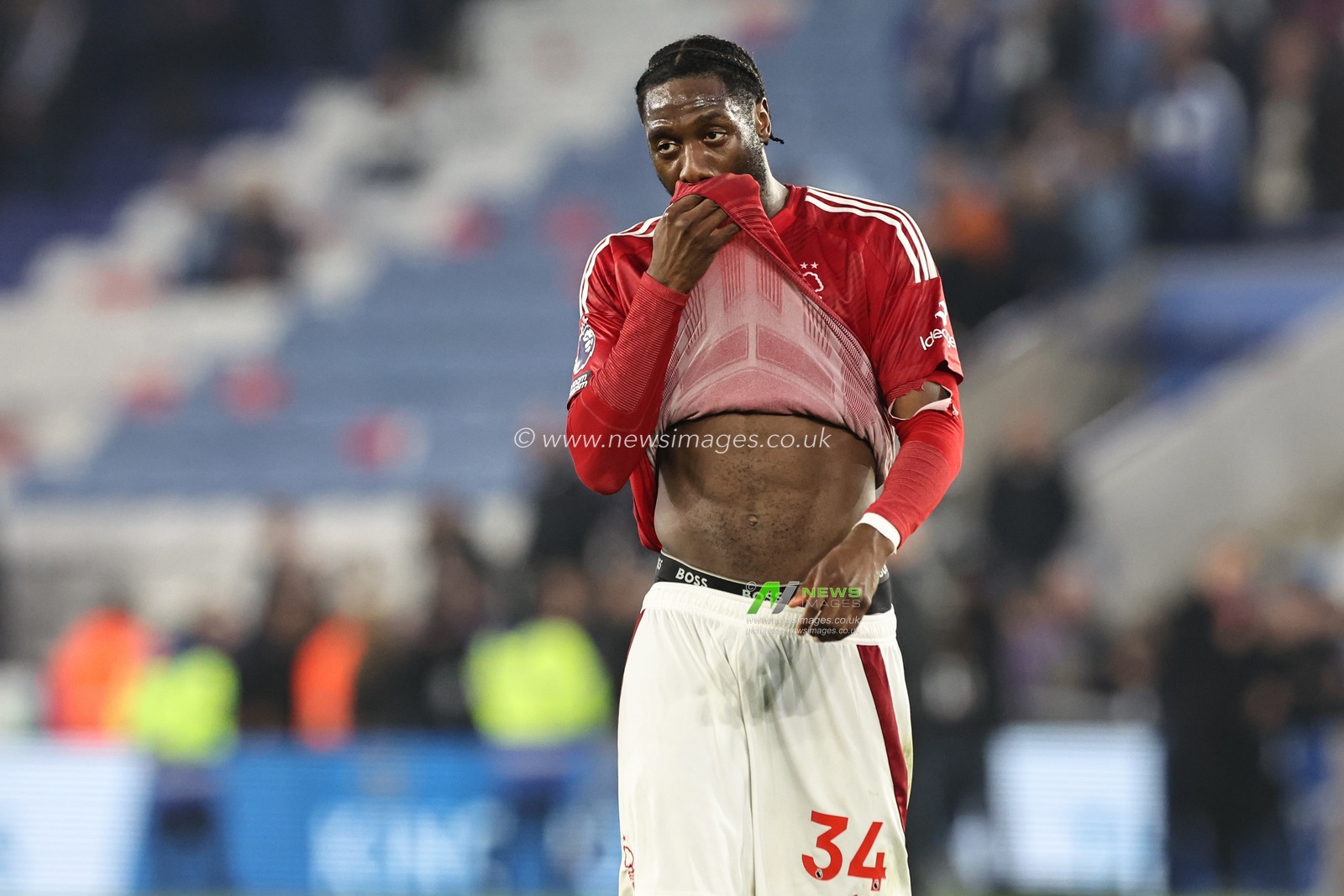 Ola Aina of Nottingham Forest after the game during the Premier League match Leicester City vs Nottingham Forest at King Power Stadium, Leicester, United Kingdom, 25th October 2024

(Photo by Mark Cosgrove/News Images)