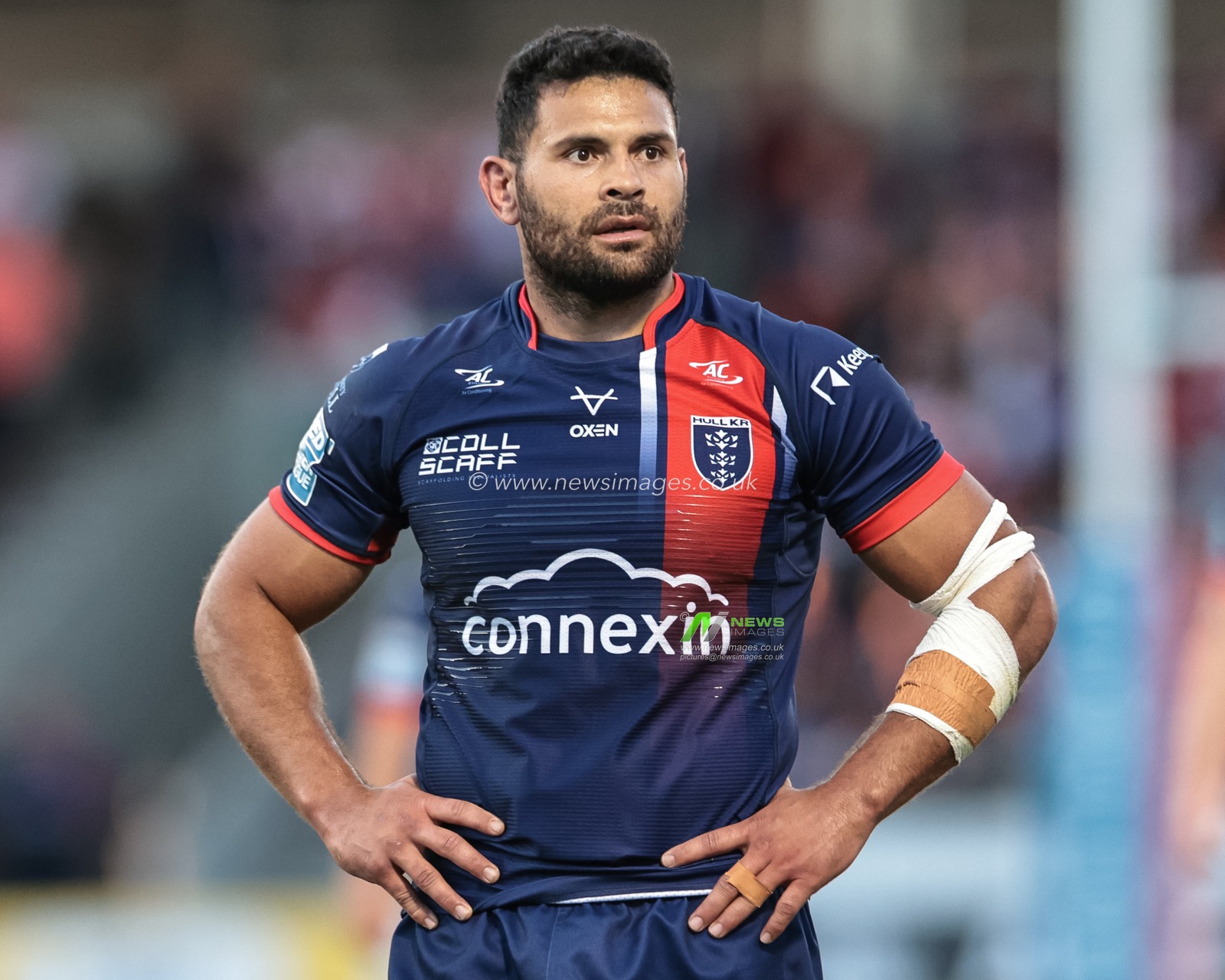 Rhyse Martin of Hull KR during the Betfred Super League Round 20 Salford Red Devils vs Hull KR at Salford Community Stadium, Eccles, United Kingdom, 31st July 2025

(Photo by Mark Cosgrove/News Images)