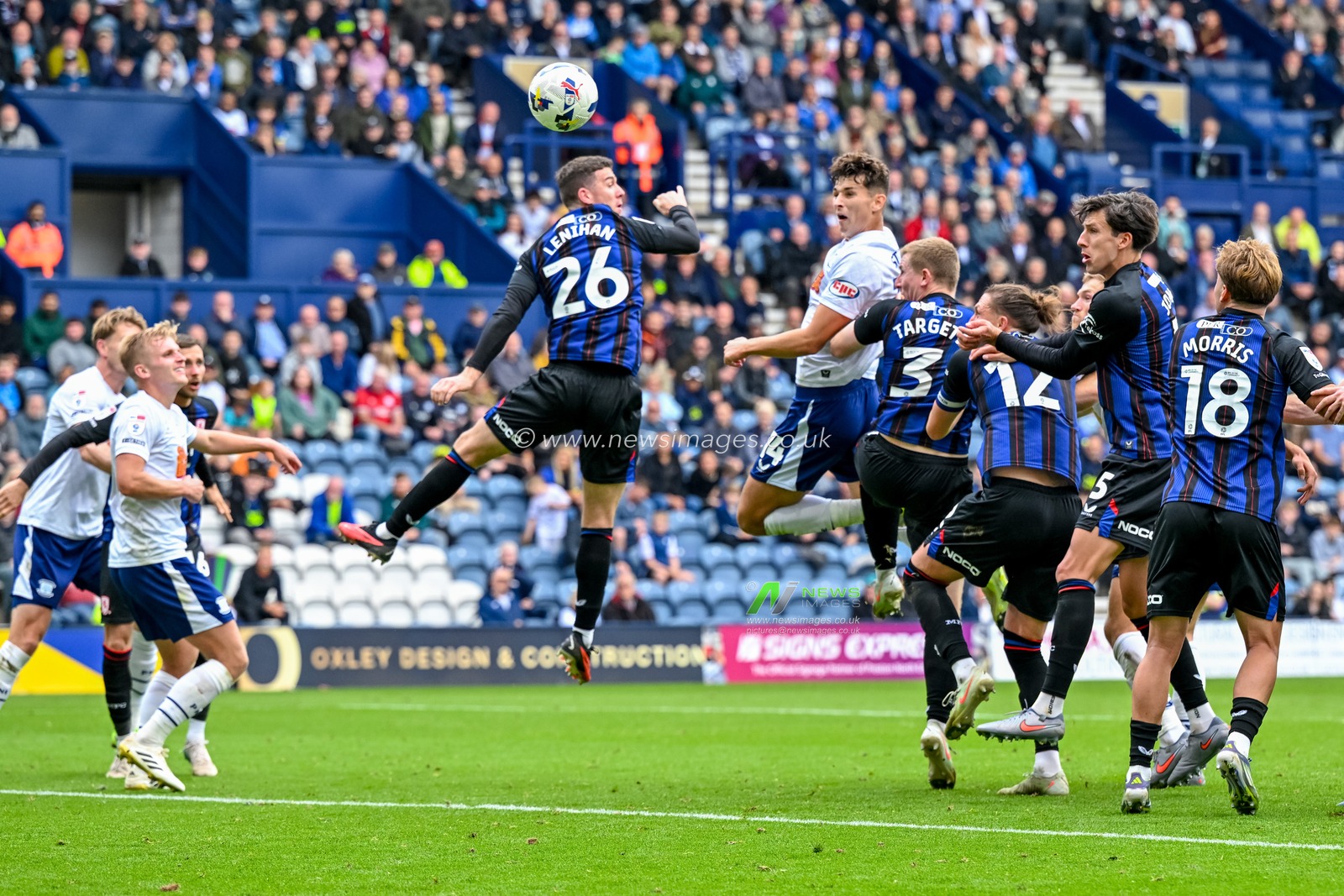 Jordan Story of Preston North End  heads the second goal for PNEduring the Sky Bet Championship match Preston North End vs Middlesbrough at Deepdale, Preston, United Kingdom, 13th September 2025

(Photo by Adam Gee/News Images)