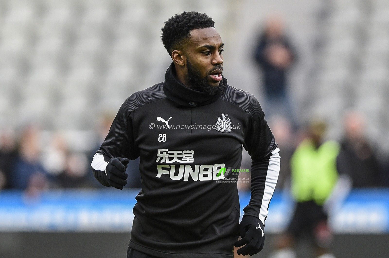 1st February 2020, St. James's Park, Newcastle, England; Premier League, Newcastle United v Norwich City : Danny Rose (28) of Newcastle United during the pre-game warmup