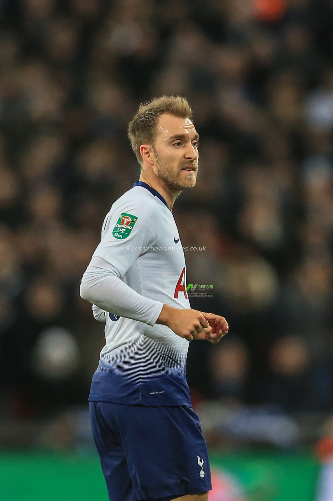 8th January 2019, Wembley, London, England; Carabao EFL Cup, Semi-Final, Tottenham vs Chelsea ; Christian Eriksen (23) of Tottenham during the game


Credit: Mark Cosgrove/News Images

English Football League images are subject to DataCo Licence