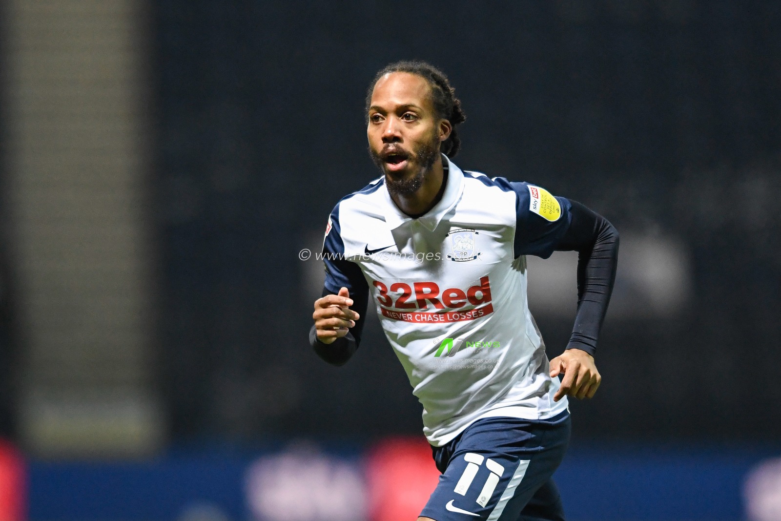 Daniel Johnson #11 of Preston North End in action during the game