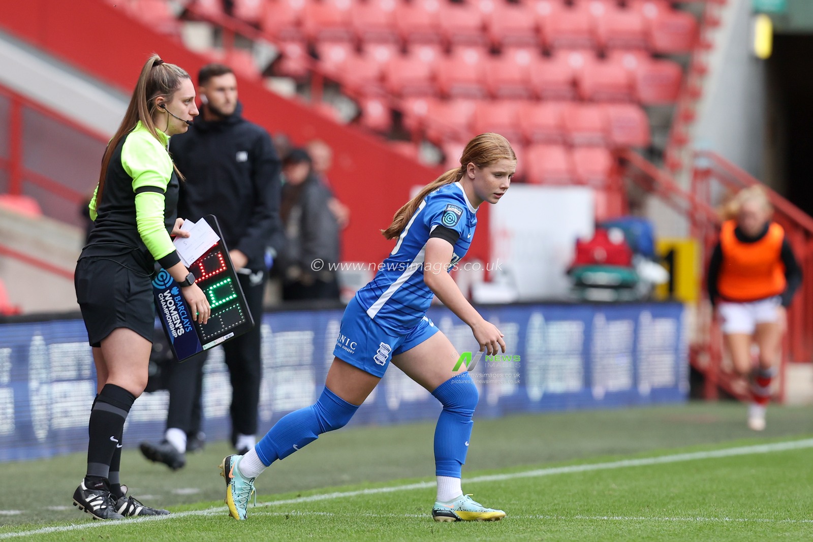 Delphi Cole #40 of Birmingham City comes on as a sub during the The Fa Women's Super 2 League match Chalrton Women vs Birmingham City Women at The Oakwood VCD Athletic, Charlton, United Kingdom, 18th September 2022

(Photo by Simon Bissett/News Images)