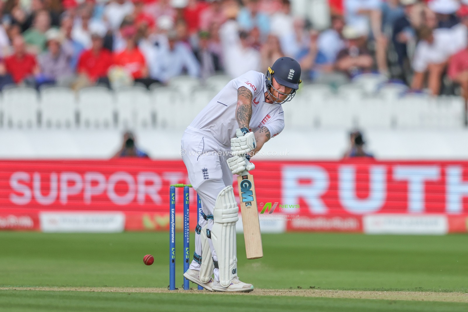 Ben Stokes of England hits a four during the LV= Insurance Ashes Test Series Second Test Day 2 England v Australia at Lords, London, United Kingdom, 29th June 2023

(Photo by Mark Cosgrove/News Images)