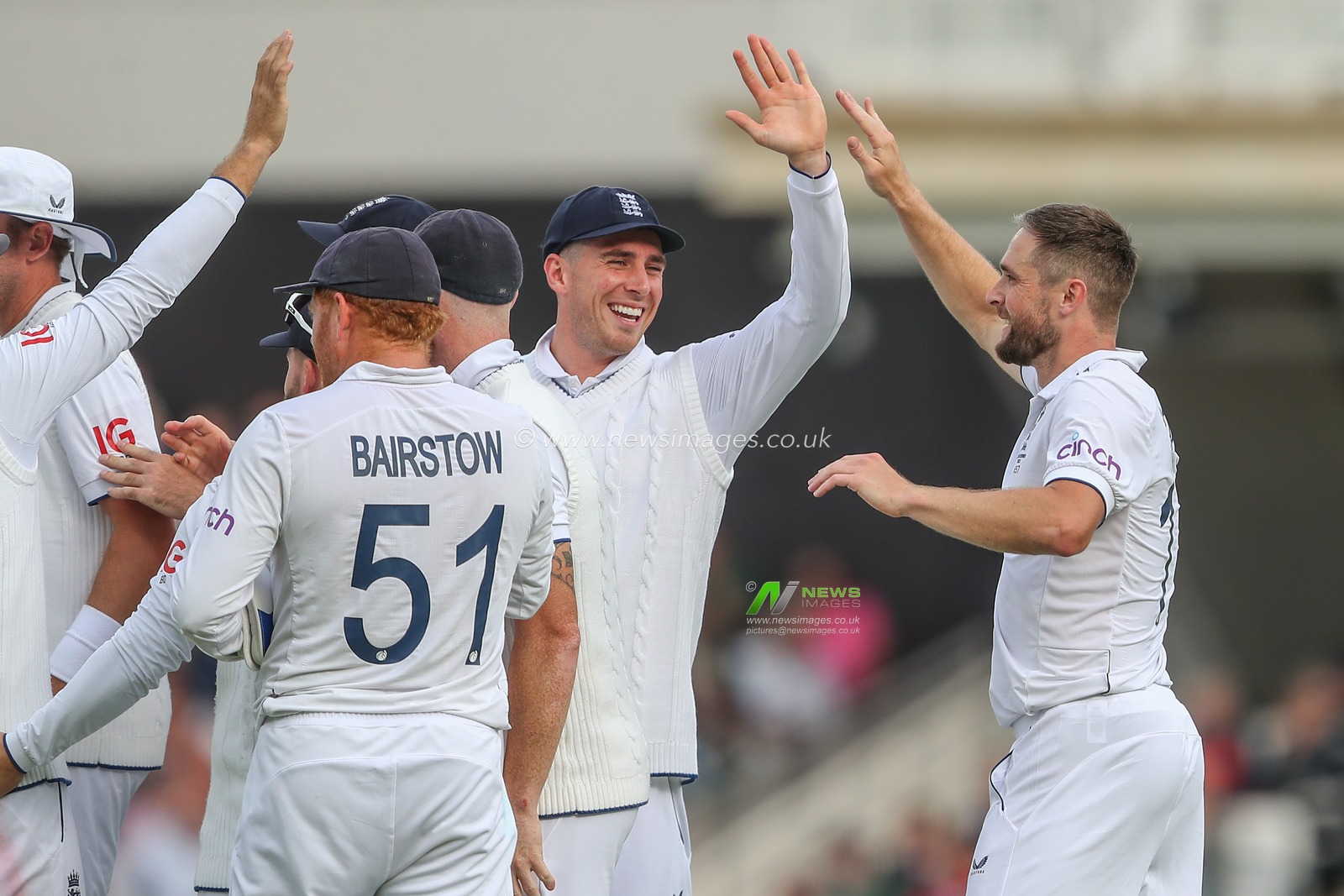 Chris Woakes of England celebrates the dismissal of David Warner of Australia during the LV= Insurance Ashes Fifth Test Series Day One England v Australia at The Kia Oval, London, United Kingdom, 27th July 2023

(Photo by Gareth Evans/News Images)