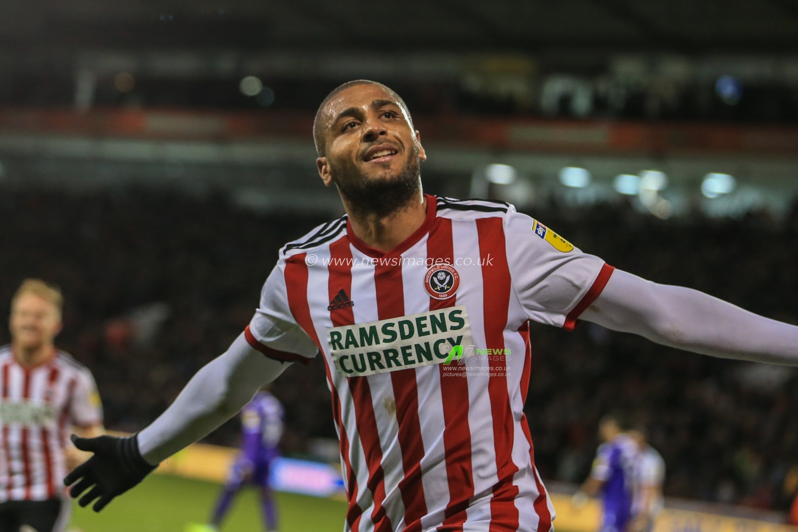 23rd October 2018, Bramall Lane, Sheffield, England; Sky Bet Championship, Sheffield United v Stoke City ;  Leon Clarke (09) of Sheffield United celebrates his goal to make it 1-0



Credit: Mark Cosgrove/News Images

English Football League images are subject to DataCo Licence