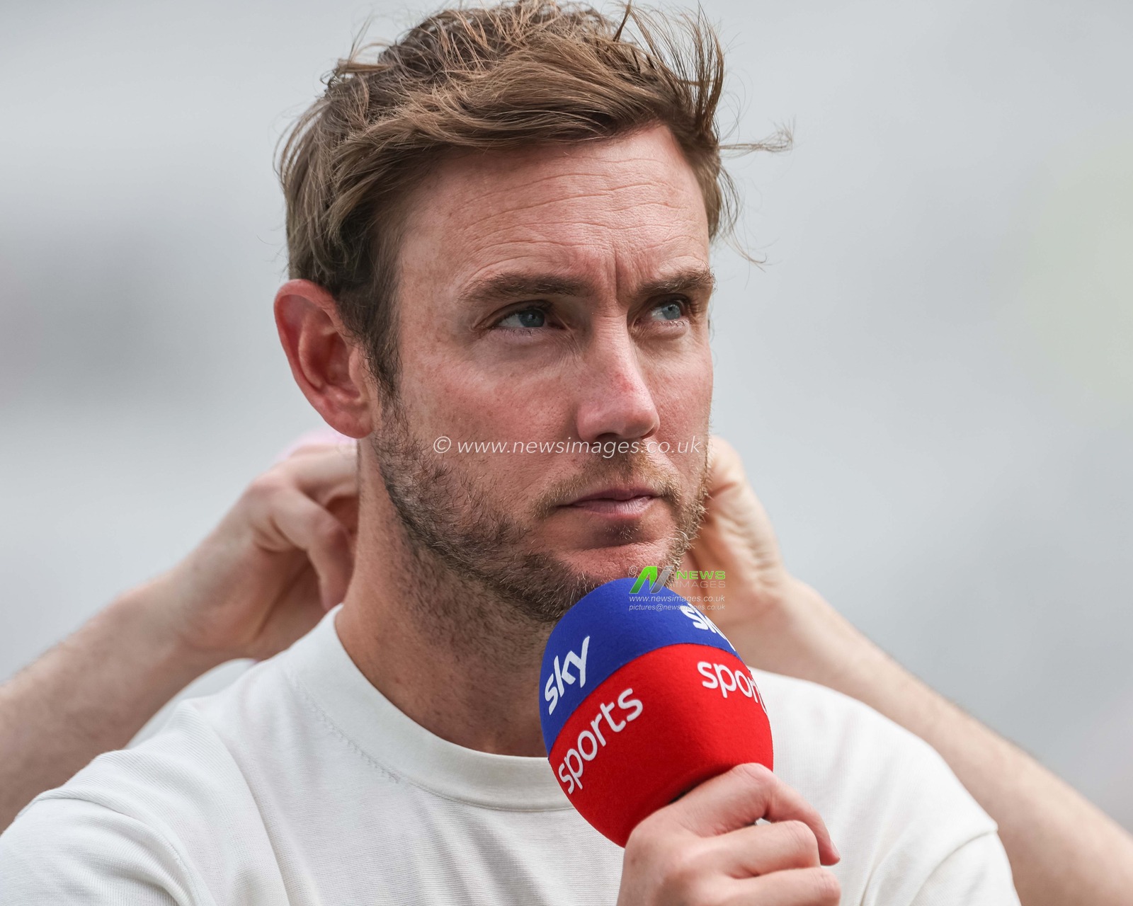 Stuart Broad presents for Sky Sports cricket during the Rothesay Test Match day three England vs West Indies at Trent Bridge, Nottingham, United Kingdom, 20th July 2024

(Photo by Mark Cosgrove/News Images)