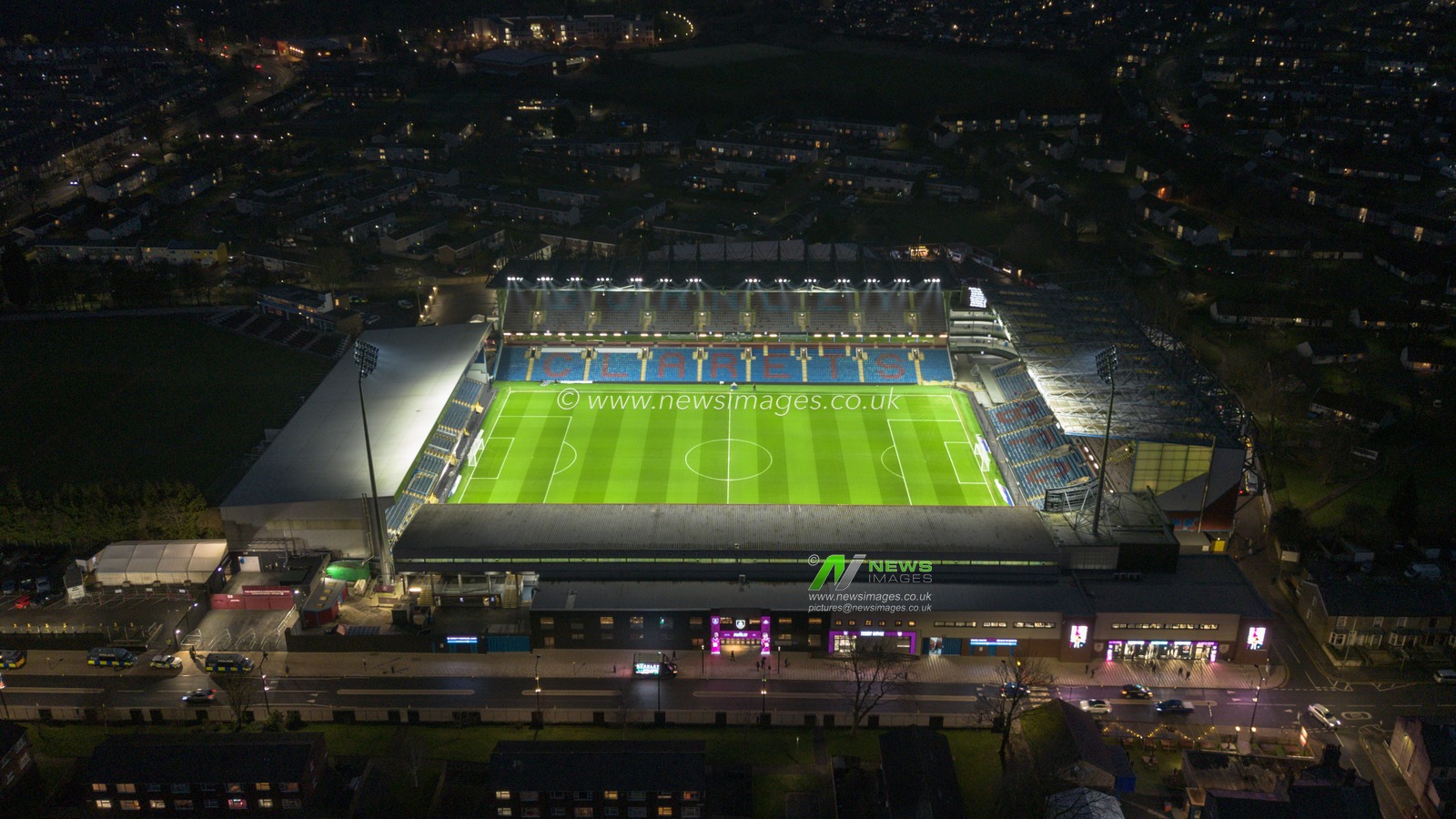 An aerial view of Turf Moor ahead of the Sky Bet Championship match Burnley vs Sunderland at Turf Moor, Burnley, United Kingdom, 17th January 2025

(Photo by Alfie Cosgrove/News Images)
