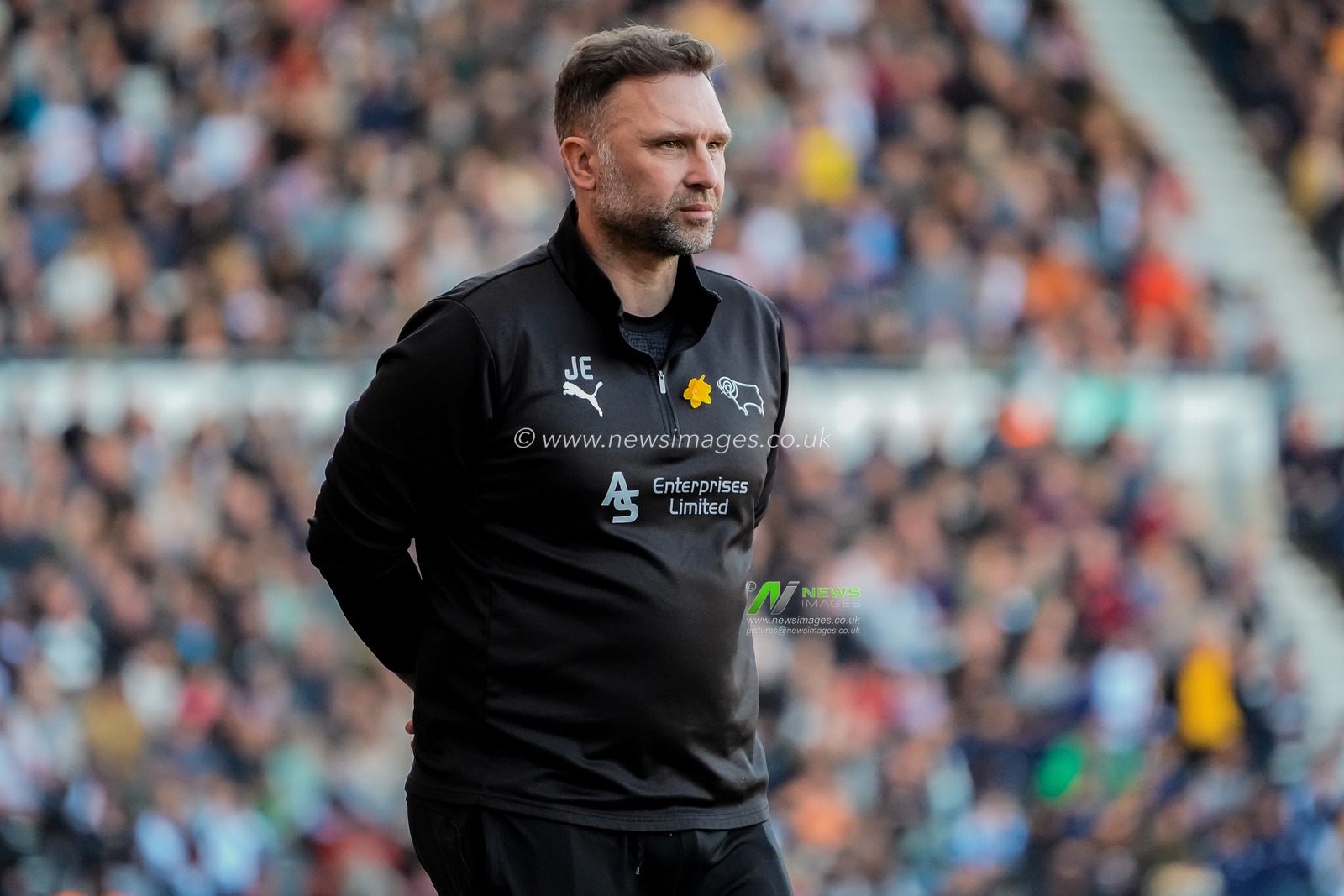 John Eustace manager of Derby County looks on during the Sky Bet Championship match Derby County vs Stoke City at Pride Park Stadium, Derby, United Kingdom on 06 April 2026

(Photo by Maynard Manyowa/News Images)