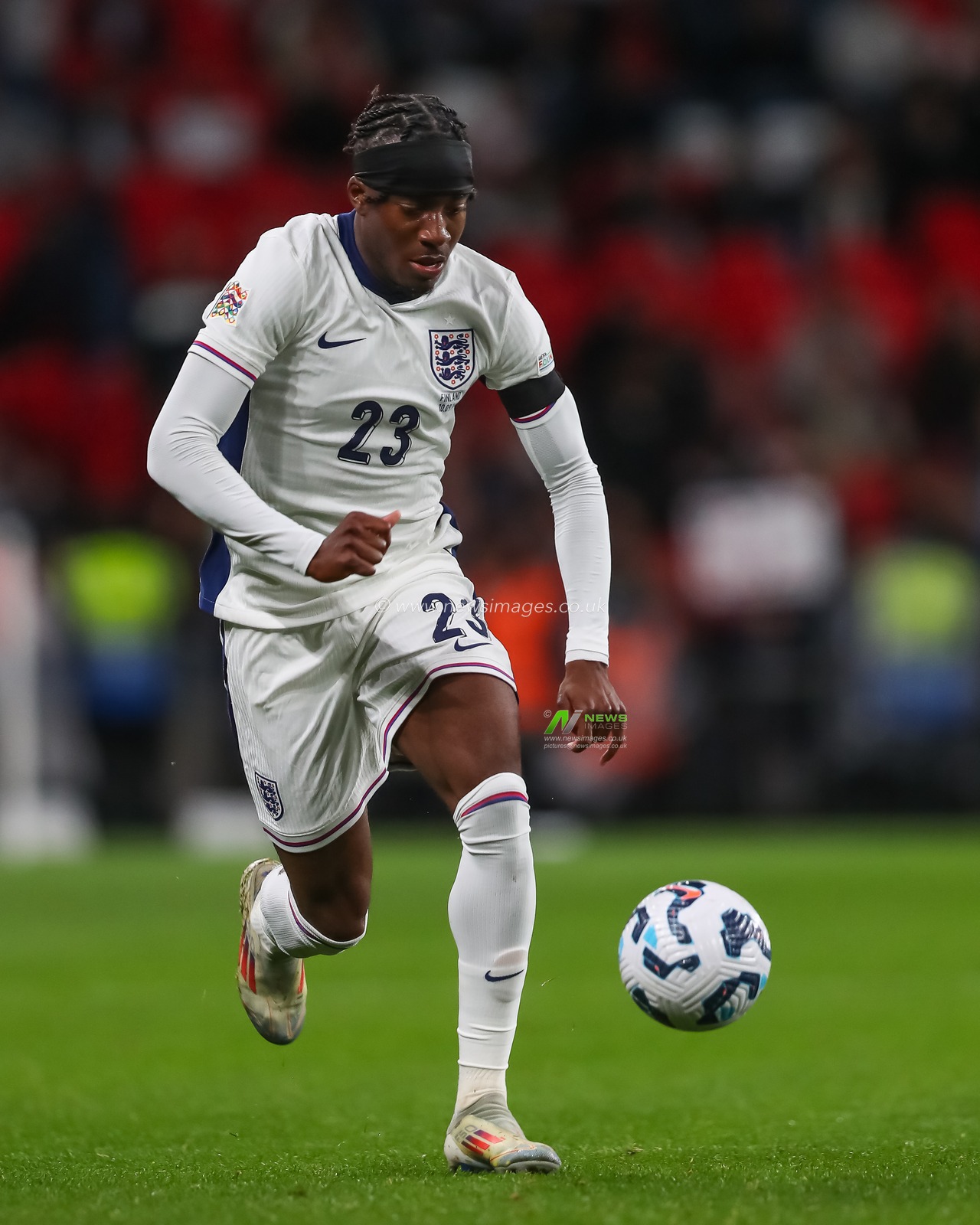 Noni Madueke of England makes a break with the ball  during the UEFA Nations League - League B - Group 2 England v Finland at Wembley Stadium, London, United Kingdom, 10th September 2024

(Photo by Gareth Evans/News Images)