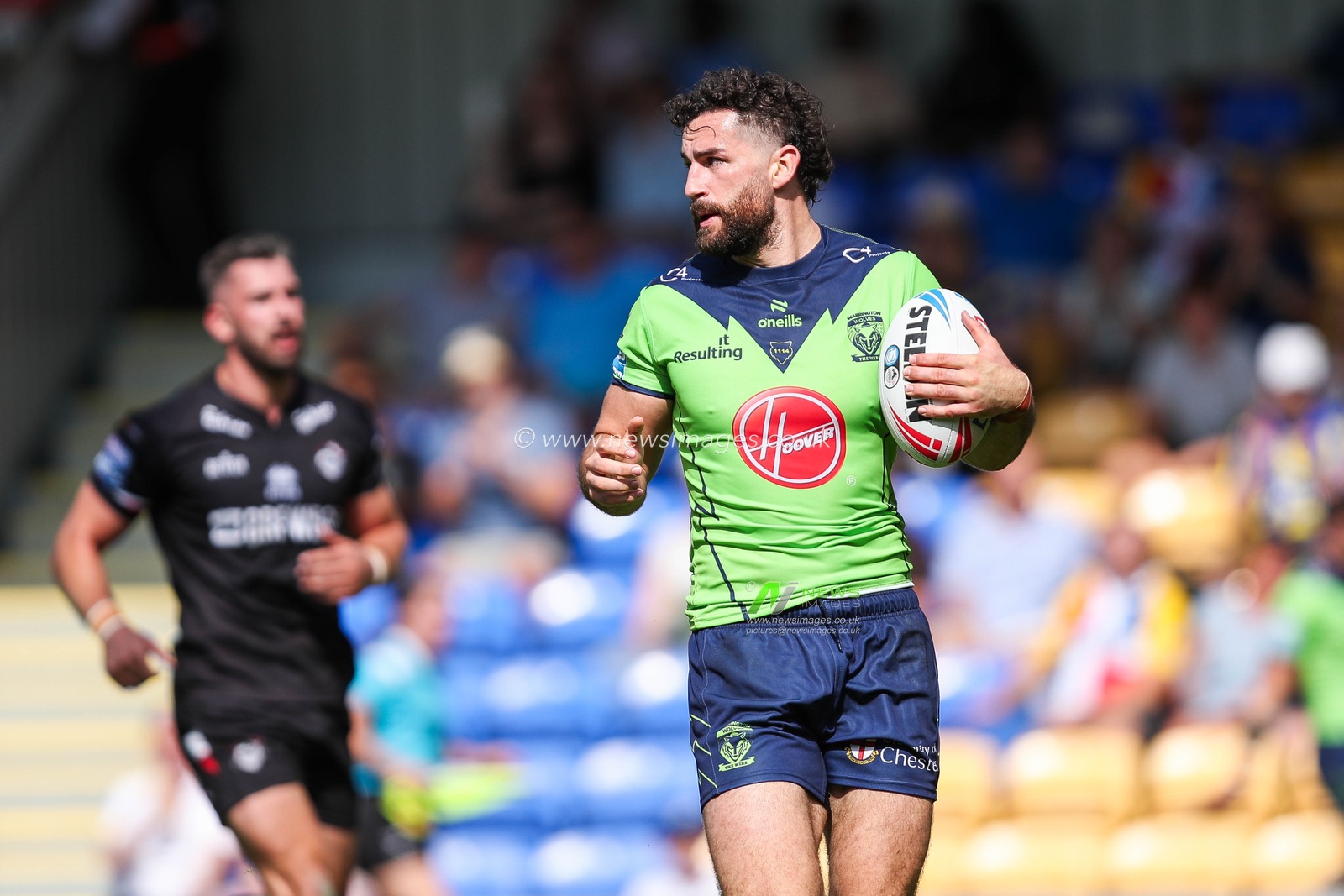 Toby King of Warrington Wolves goes over for a try during the Betfred Super League Round 21 match London Broncos vs Warrington Wolves at Plough Lane, Wimbledon, United Kingdom, 11th August 2024

(Photo by Izzy Poles/News Images)