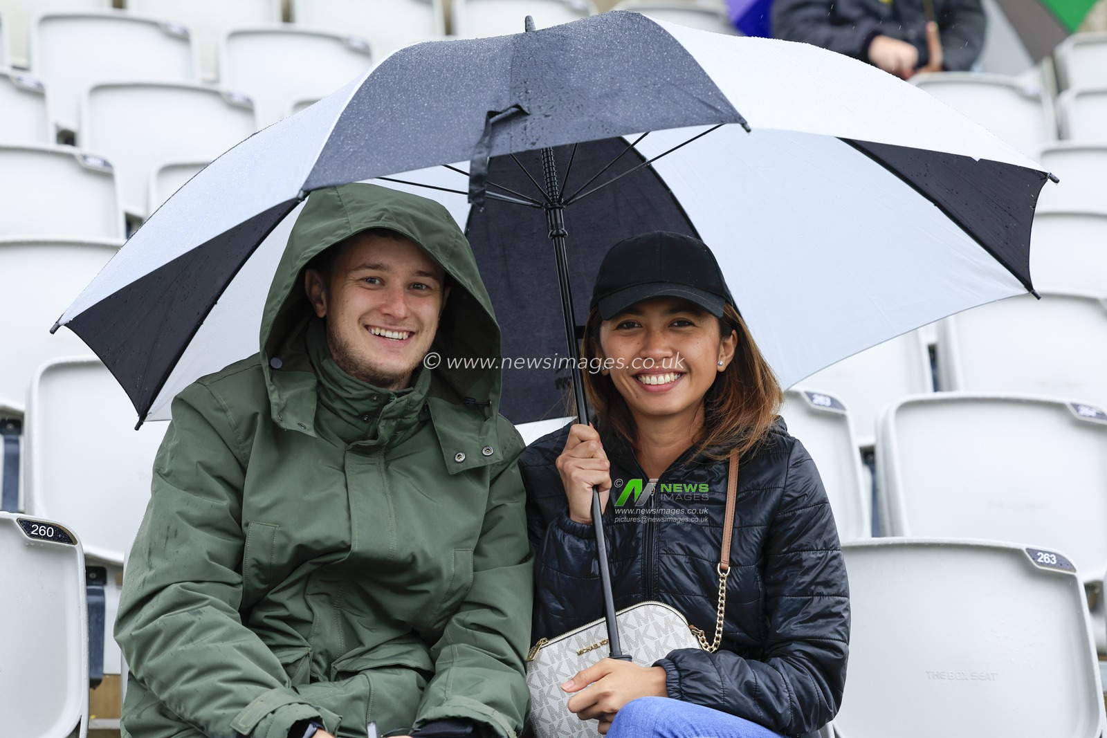 Cricket fans waiting for the rain to stop ahead of the LV= Insurance Ashes Test Series Fourth Test Day Four match England vs Australia at Old Trafford, Manchester, United Kingdom, 22nd July 2023

(Photo by Conor Molloy/News Images)