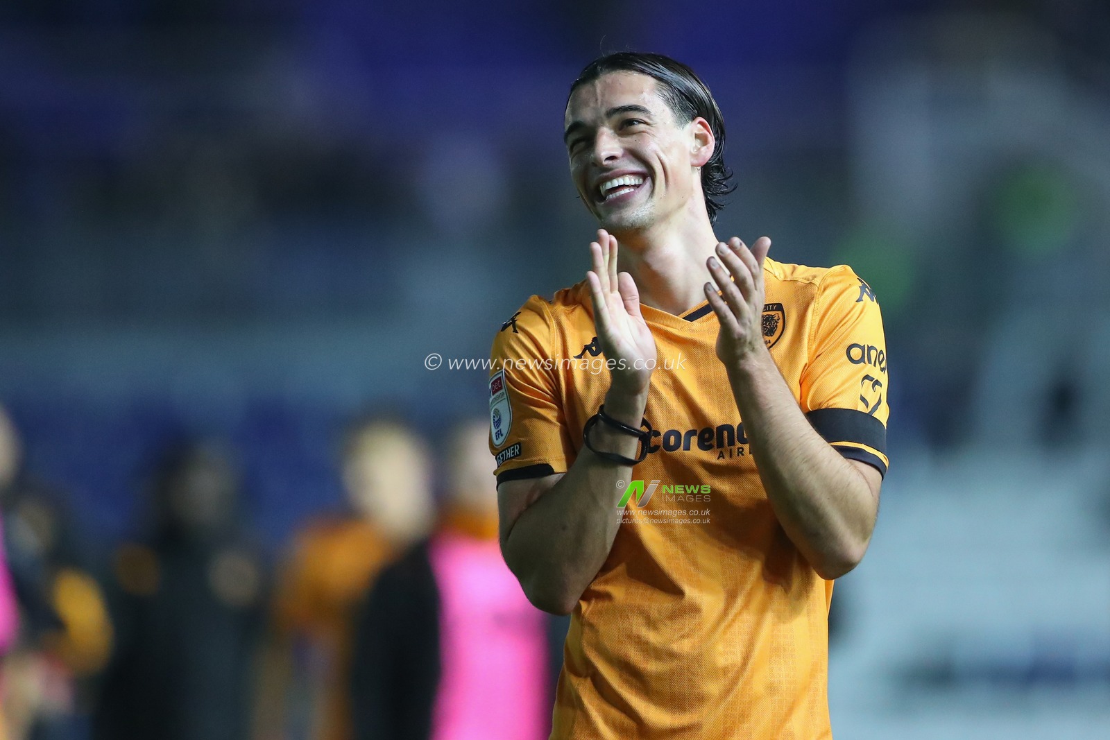 Jacob Greaves #4 of Hull City applauds the travelling fans after the Sky Bet Championship match Birmingham City vs Hull City at St Andrews, Birmingham, United Kingdom, 25th October 2023

(Photo by Gareth Evans/News Images)