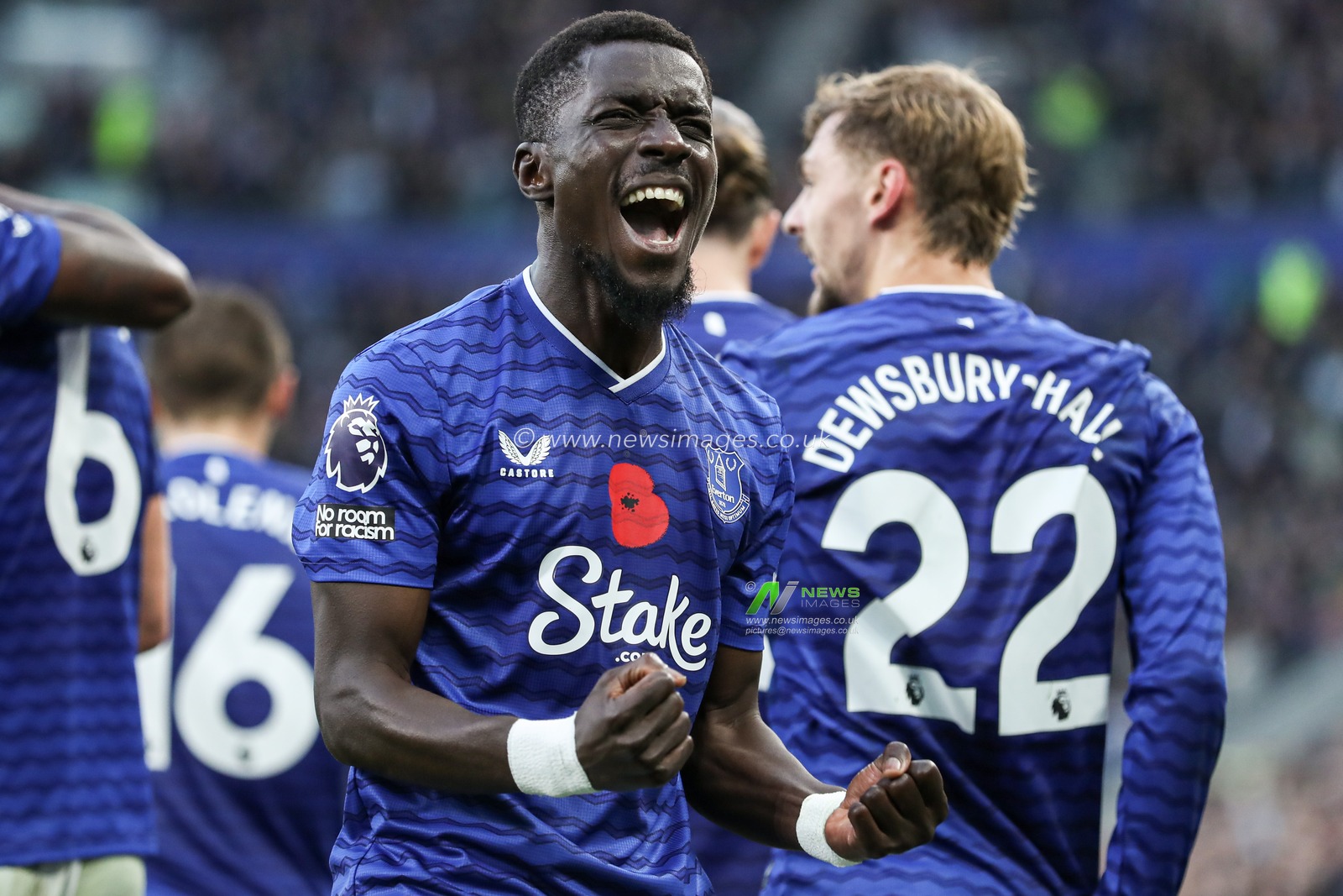 Idrissa Gueye of Everton scores and celebrates goal to make it 1-0 during the Premier League match Everton vs Fulham at Hill Dickinson Stadium, Liverpool, United Kingdom, 8th November 2025

(Photo by Jorge Horsted/News Images)

*** GER AUT SUI OUT ***