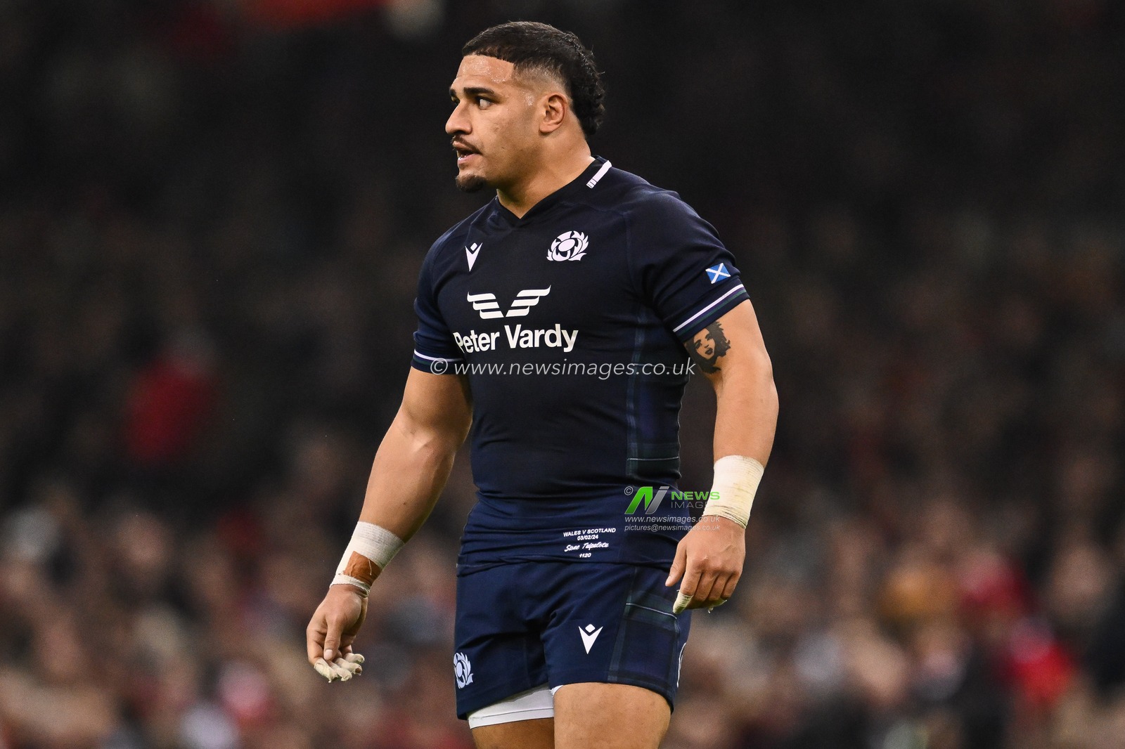 Sione Tuipulotu of Scotland during the 2024 Guinness 6 Nations match Wales vs Scotland at Principality Stadium, Cardiff, United Kingdom, 3rd February 2024

(Photo by Craig Thomas/News Images)