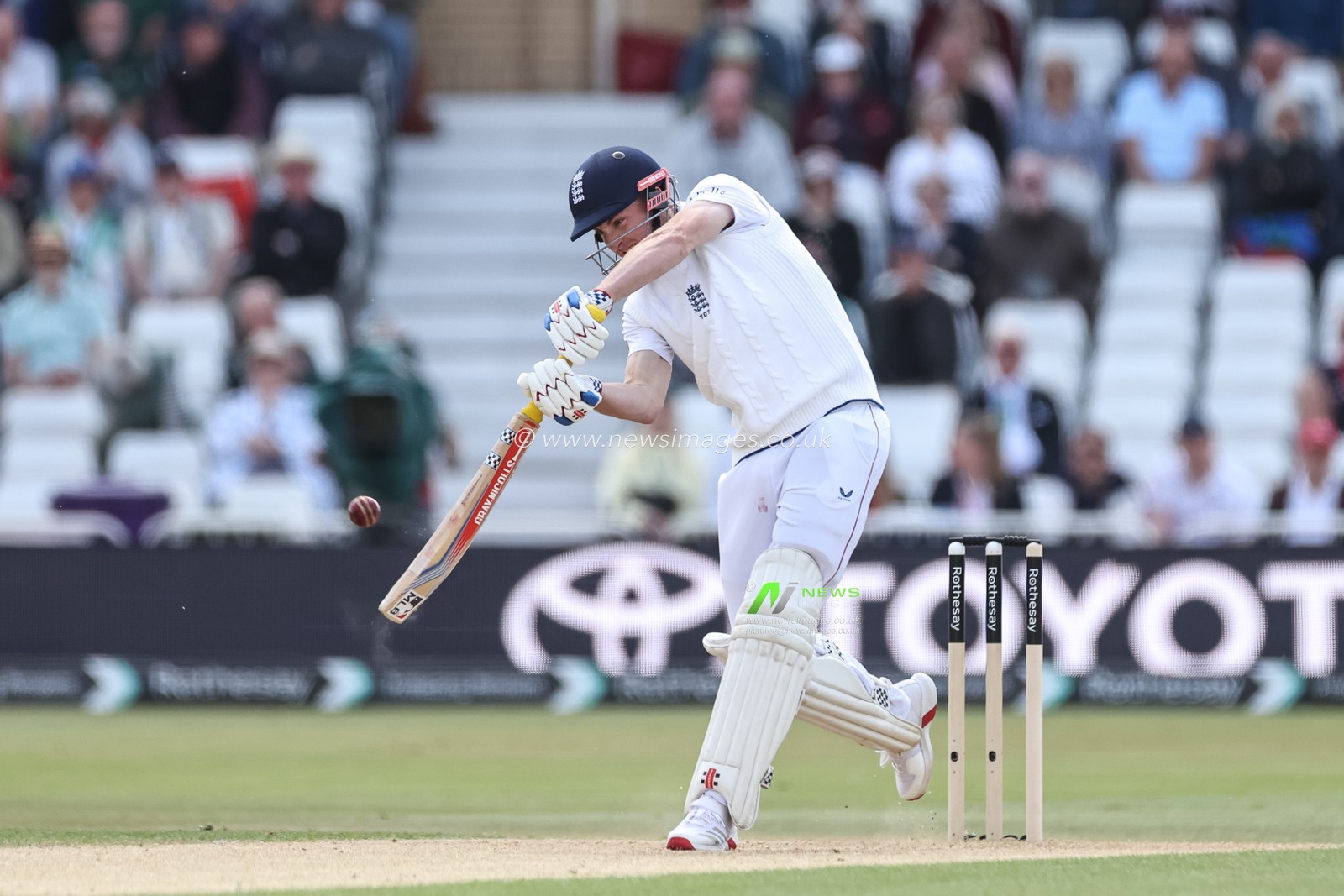 Harry Brook of England hits a four (4) during the Rothesay Test Match Day 2 England vs Zimbabwe at Trent Bridge, Nottingham, United Kingdom, 23rd May 2025

(Photo by Mark Cosgrove/News Images)