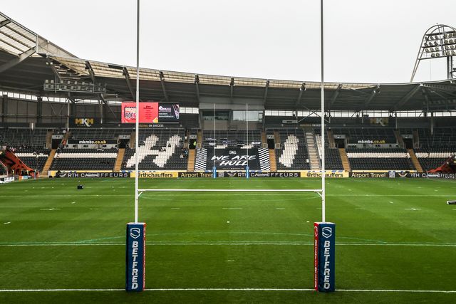 A general view of MKM Stadium ahead of the Betfred Super League round 10 match Hull FC vs Toulouse Olympique at MKM Stadium, Hull, United Kingdom on 03 May 2026

(Photo by Alfie Cosgrove/News Images)