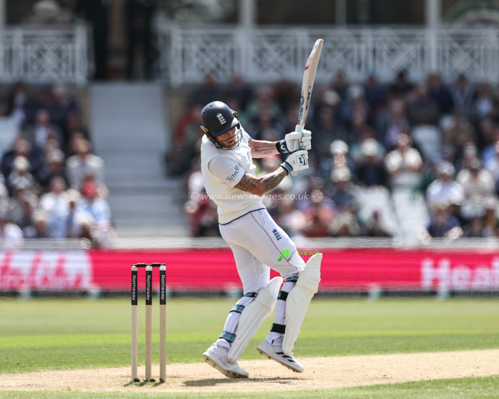 England captain Ben Stokes hits the ball high and into the hands of Ben Curran of Zimbabwe during the Rothesay Test Match Day 2 England vs Zimbabwe at Trent Bridge, Nottingham, United Kingdom, 23rd May 2025

(Photo by Mark Cosgrove/News Images)