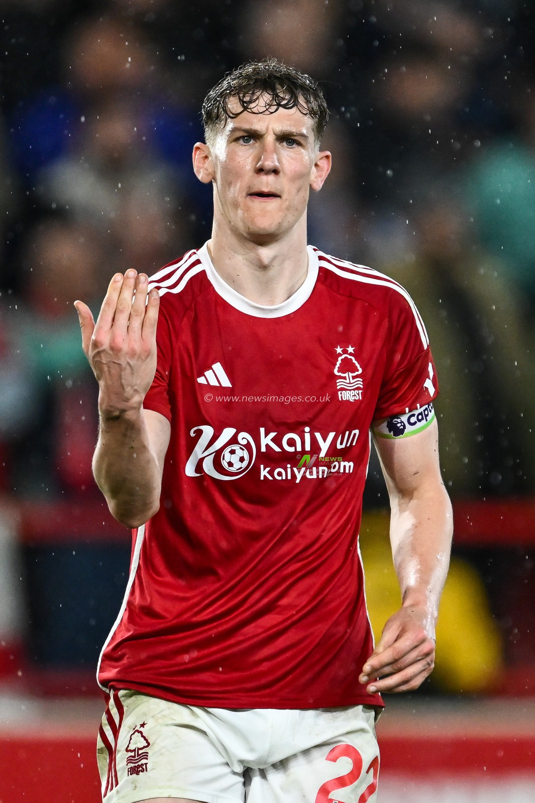 Ryan Yates of Nottingham Forest gives his team instructions during the Premier League match Nottingham Forest vs Fulham at City Ground, Nottingham, United Kingdom, 2nd April 2024

(Photo by Craig Thomas/News Images)