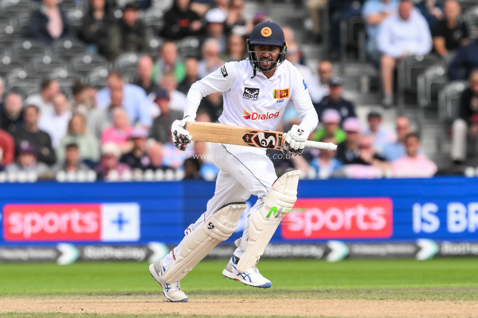 Kamindu Mendis of Sri Lanka runs between the wickets during the England Men v Sri Lanka 1st Rothesay Test Match Day 4 at Old Trafford, Manchester, United Kingdom, 24th August 2024

(Photo by Craig Thomas/News Images)
