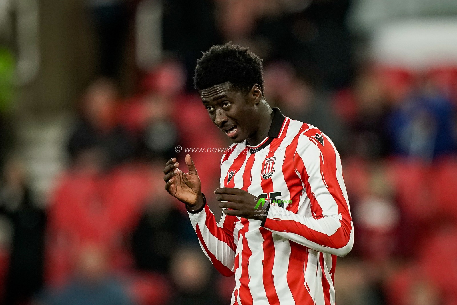 Jesurun Rak-Sakyi of Stoke City reacts after a missed chance on goal  during the Sky Bet Championship match Stoke City vs Oxford United at Bet365 Stadium, Stoke On Trent, United Kingdom on 25 February 2026

(Photo by Maynard Manyowa/News Images)