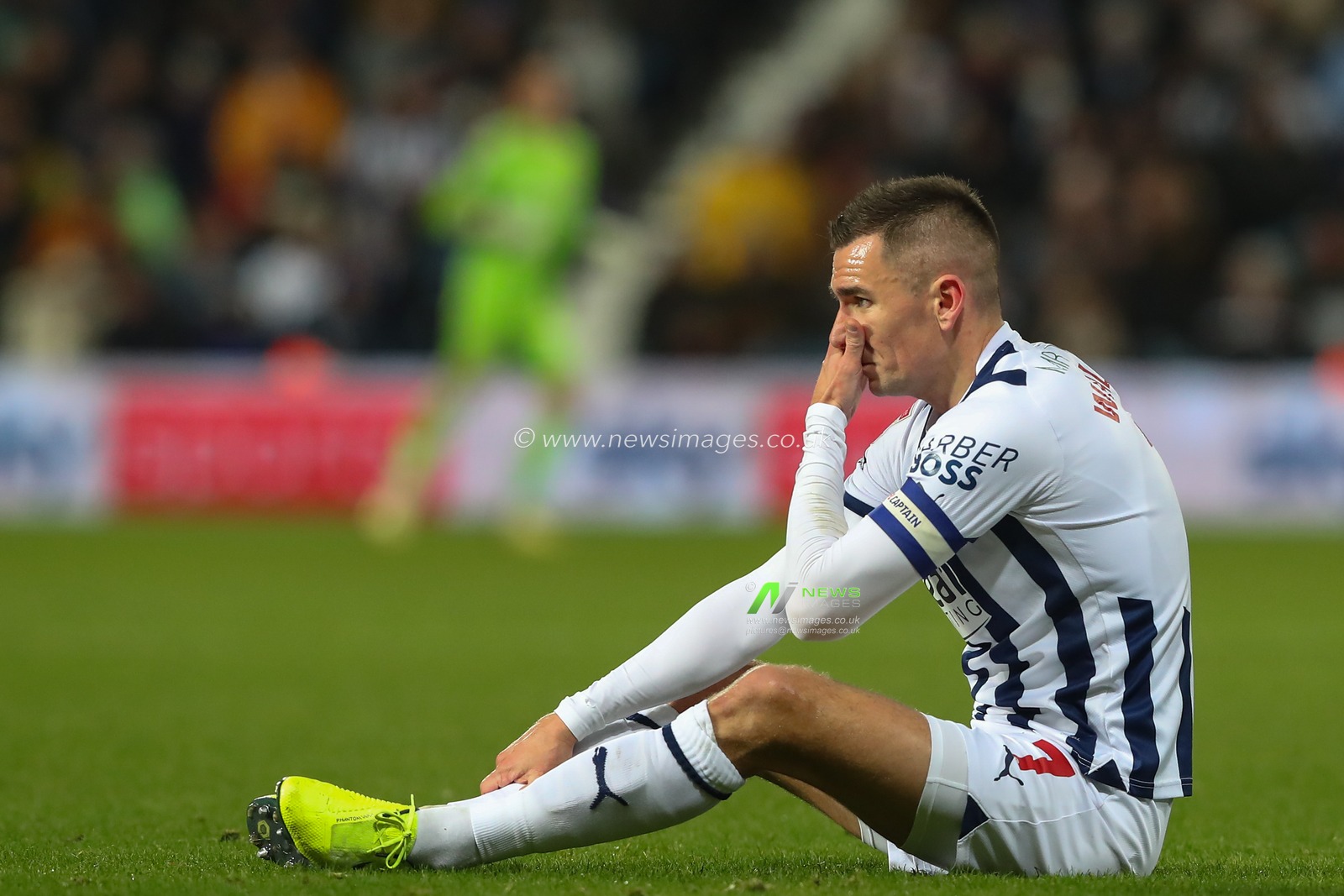 Jed Wallace #7 of West Bromwich Albion goes down injured during the Sky Bet Championship match West Bromwich Albion vs Leeds United at The Hawthorns, West Bromwich, United Kingdom, 29th December 2023

(Photo by Gareth Evans/News Images)
