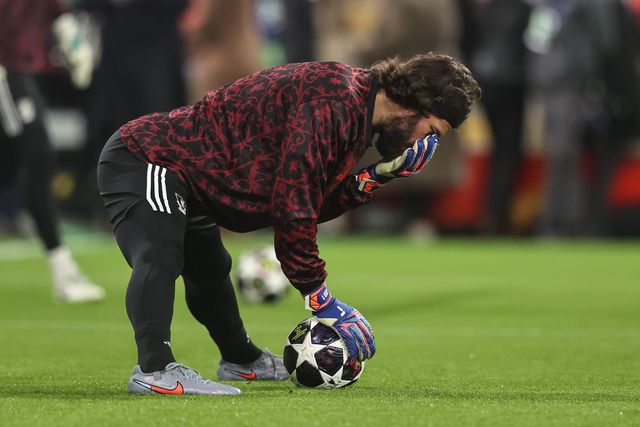 Liverpool goalkeeper Alisson Becker in the pregame warmup session during the UEFA Champions League last 16 second leg match Liverpool vs Galatasaray at Anfield, Liverpool, United Kingdom on 18 March 2026

(Photo by Alfie Cosgrove/News Images)