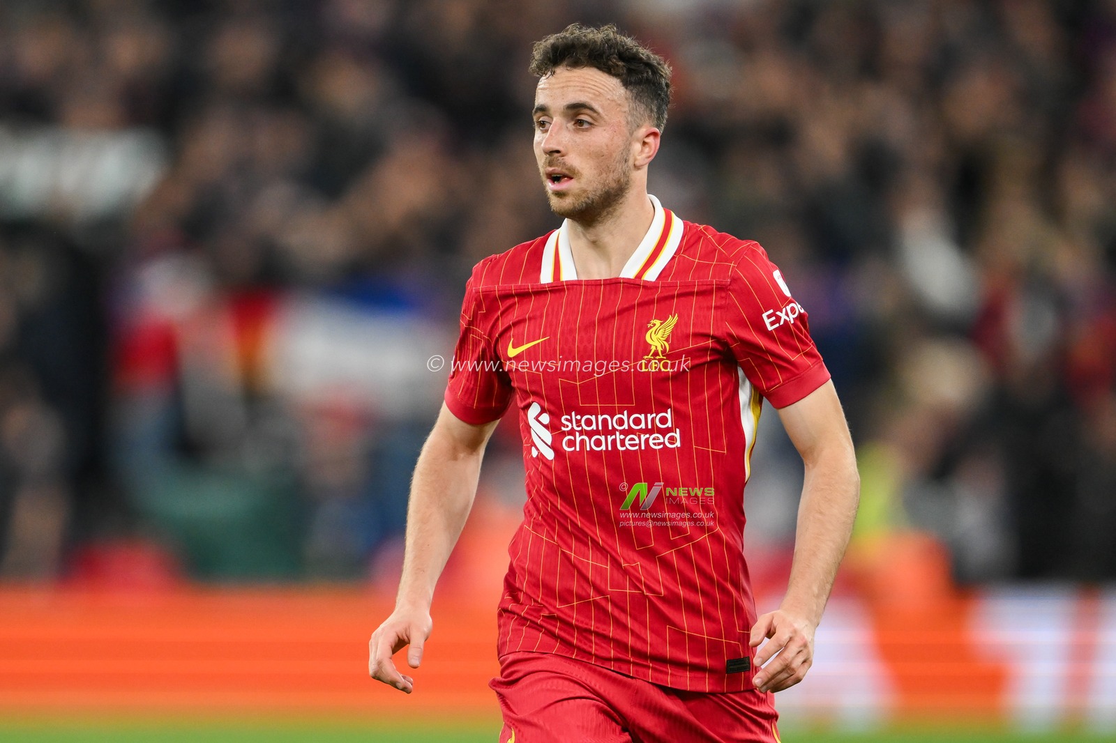 Diogo Jota of Liverpool in action during the UEFA Champions League  - League Stage match Liverpool vs Bologna at Anfield, Liverpool, United Kingdom, 2nd October 2024

(Photo by Craig Thomas/News Images)