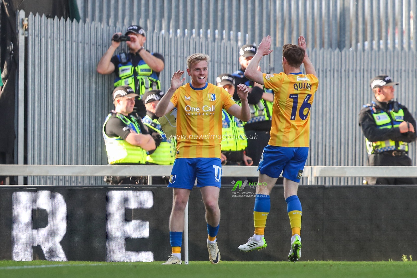 Will Evans of Mansfield Town celebrates his goal to make it 1-0 during the Sky Bet League 1 match Mansfield Town vs Blackpool at One Call Stadium, Mansfield, United Kingdom, 5th October 2024

(Photo by Gareth Evans/News Images)