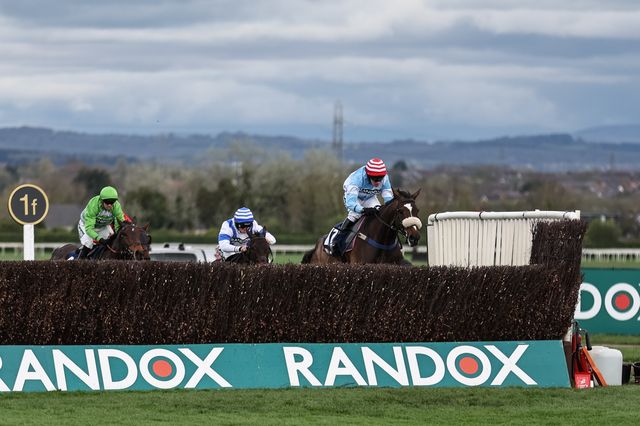 Cruz Control ridden by Stan Sheppard a trained by
Tom Lacey jumps the last fence to run on and win the 14:30 William Hill Handicap Chase during the Randox Grand National Day 2024 at Aintree Racecourse, Liverpool, United Kingdom, 13th April 2024

(Photo by Mark Cosgrove/News Images)