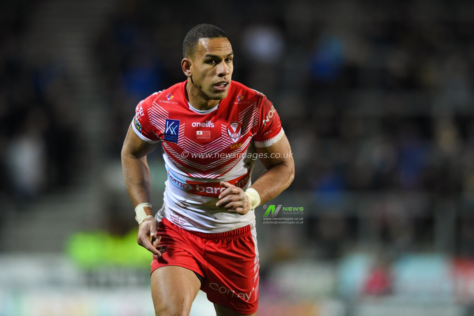 Will Hopoate #3 of St Helens in action during the game