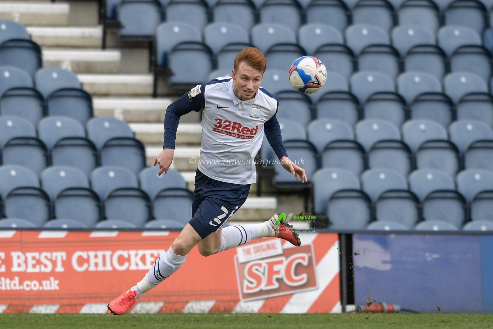 Sepp van den Berg #2 of Preston North End heads the ball