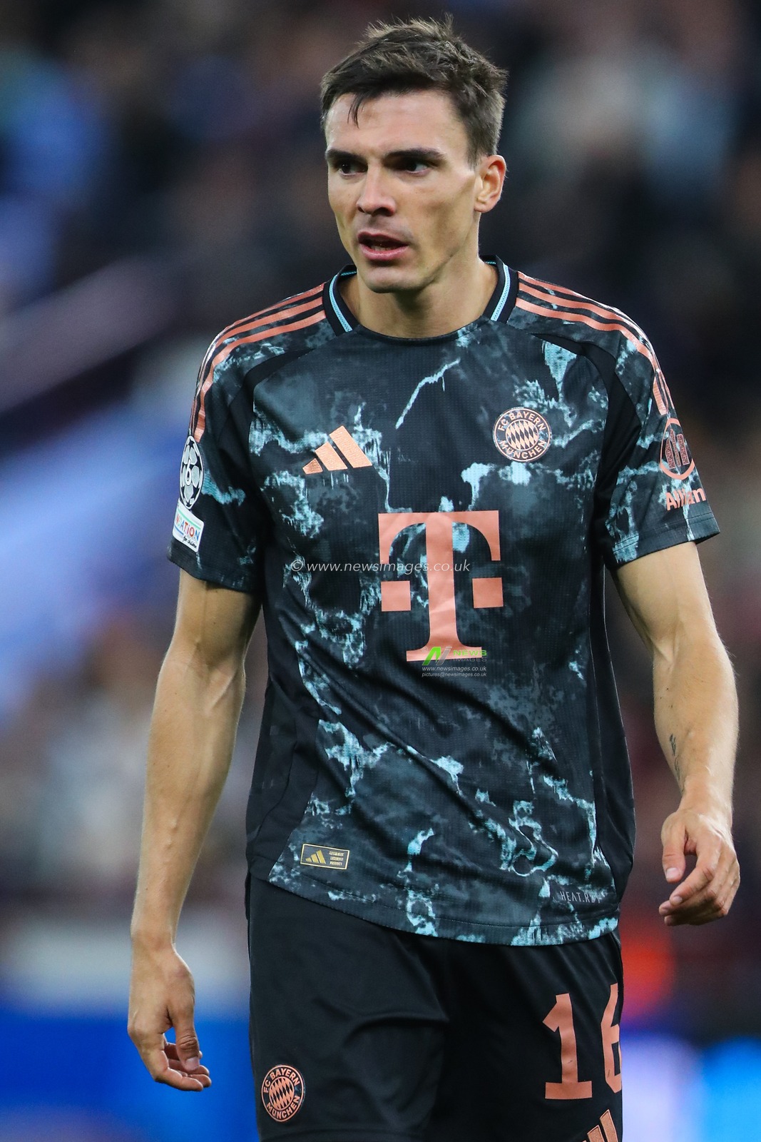 JoÃ£o Palhinha of Bayern Munich during the UEFA Champions League League Stage match Aston Villa vs Bayern Munich at Villa Park, Birmingham, United Kingdom, 2nd October 2024

(Photo by Gareth Evans/News Images)