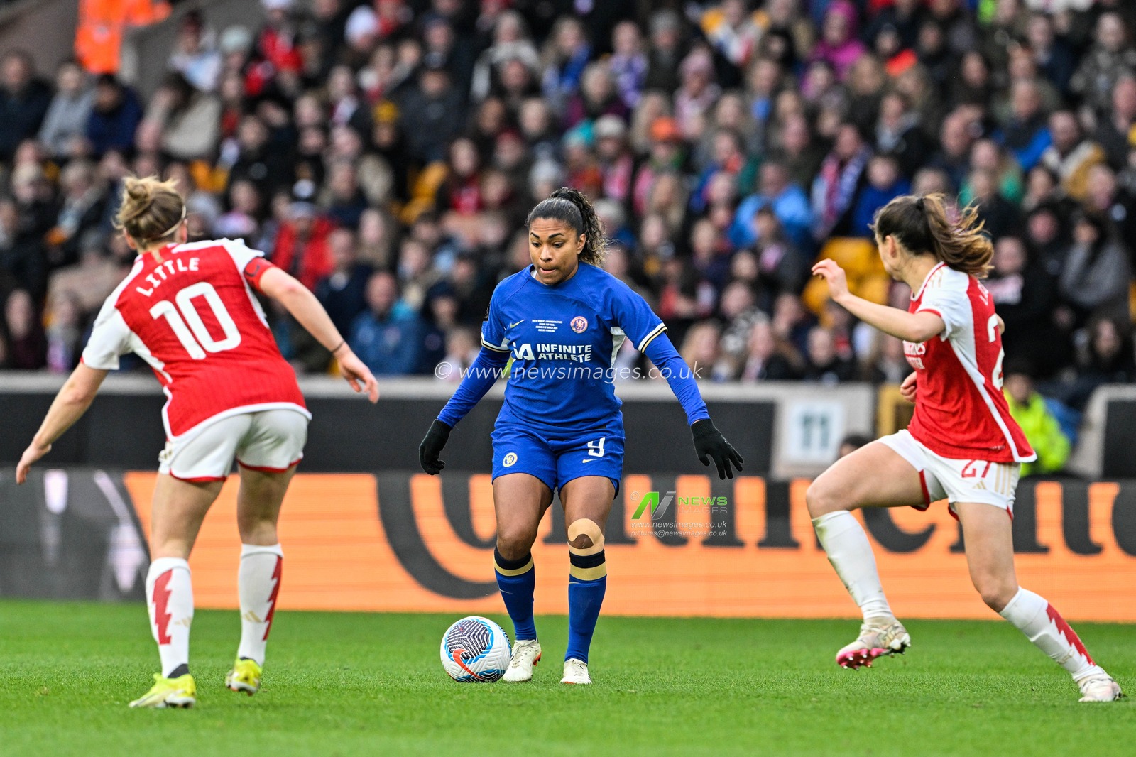 Catarina Macario of Chelsea Women goes forward with the ball during the FA Women's League Cup Final match Arsenal Women vs Chelsea FC Women at Molineux, Wolverhampton, United Kingdom, 31st March 2024

(Photo by Cody Froggatt/News Images)