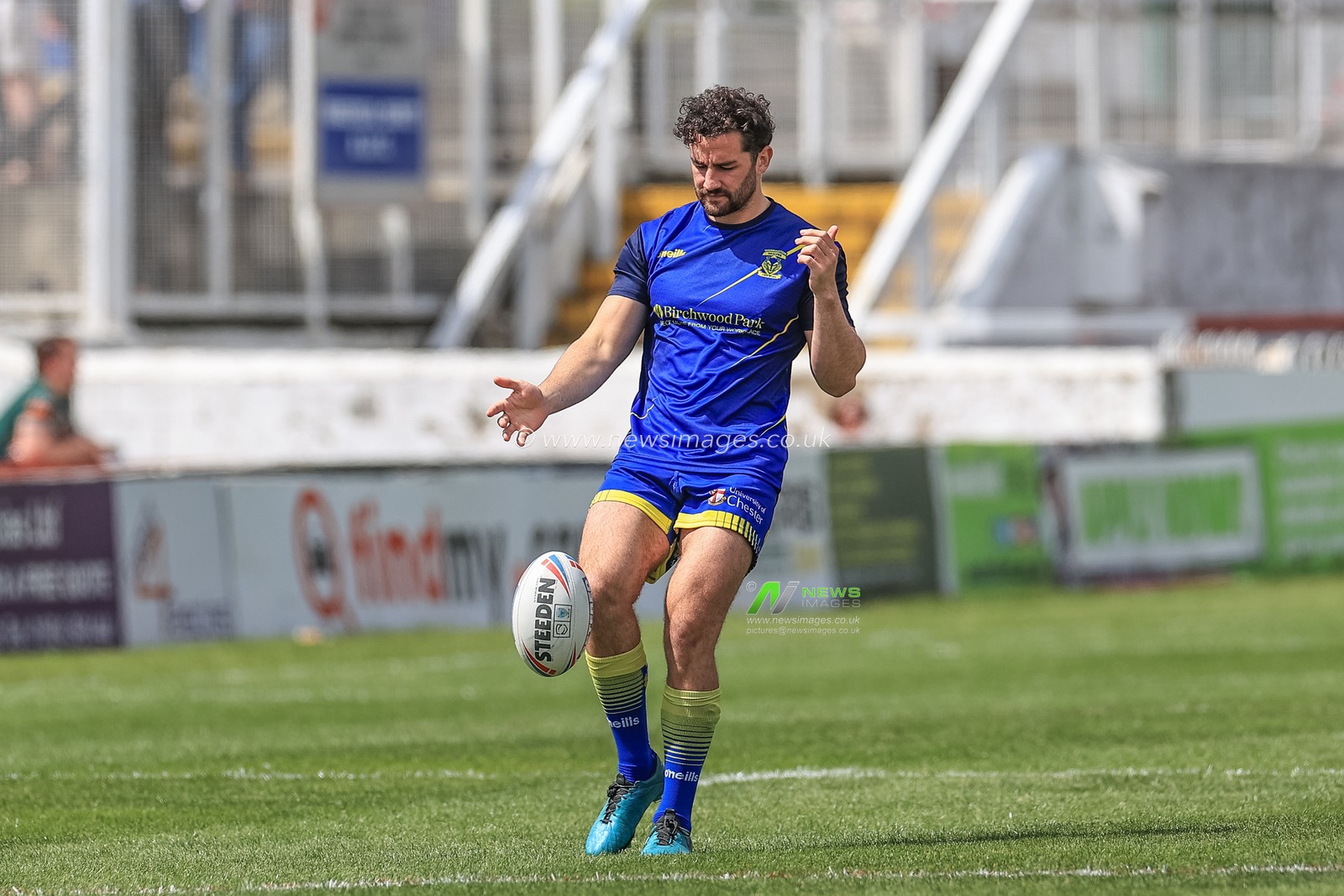 Toby King #4 of Warrington Wolves during pre-game warm up