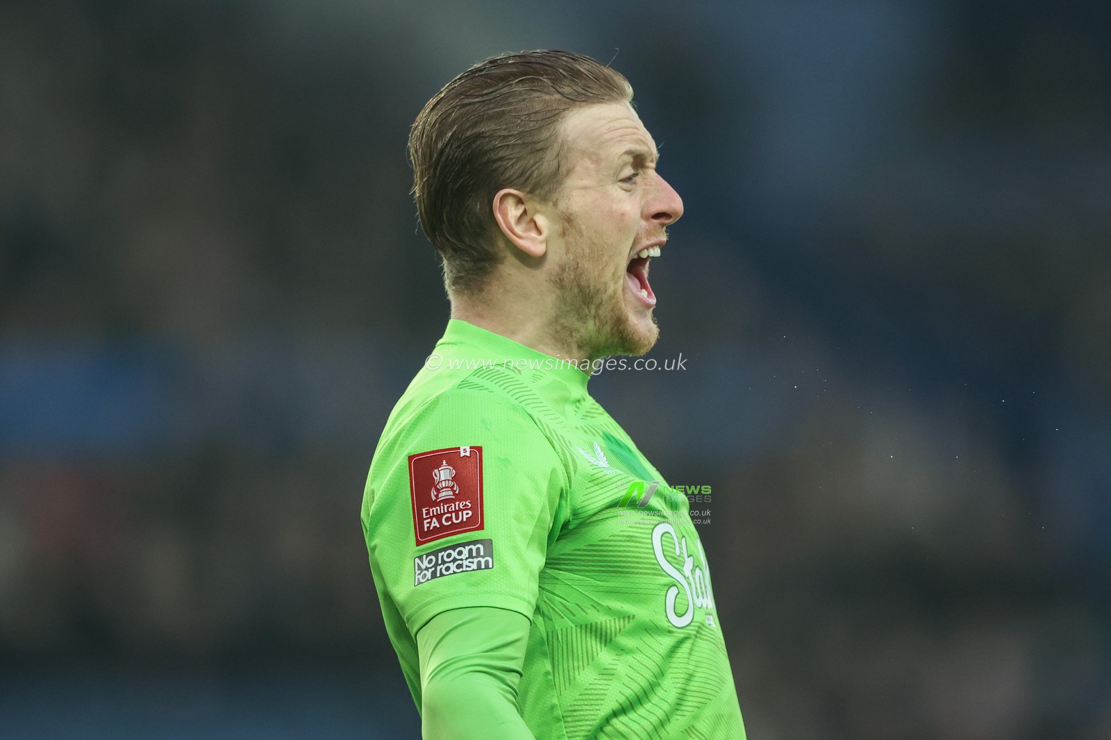 Jordan Pickford of Everton reacts during the Emirates FA Cup Fourth Round match Everton vs Bournemouth at Goodison Park, Liverpool, United Kingdom, 8th February 2025

(Photo by Alfie Cosgrove/News Images)