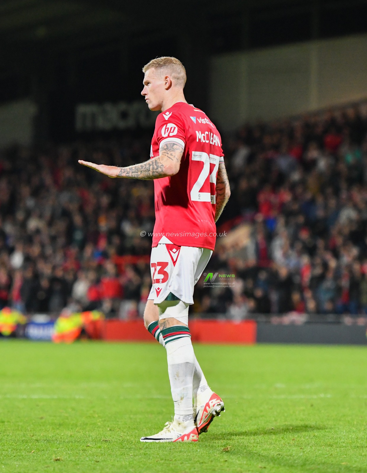 Wrexham's James McClean celebrates his penalty during the shootout, during the Carabao Cup match Wrexham vs Bradford City at The Racecourse Ground, Wrexham, United Kingdom, 29th August 2023

(Photo by Cody Froggatt/News Images)