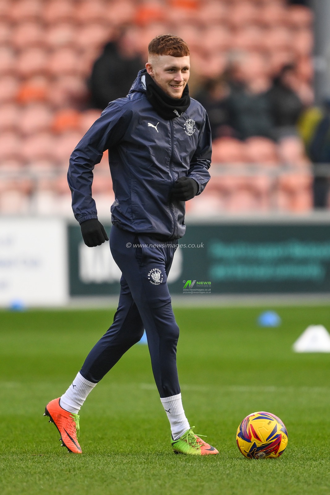 Sonny Carey of Blackpool during the pre-game warmup ahead of the Sky Bet League 1 match Blackpool vs Shrewsbury Town at Bloomfield Road, Blackpool, United Kingdom, 1st January 2025

(Photo by Craig Thomas/News Images)