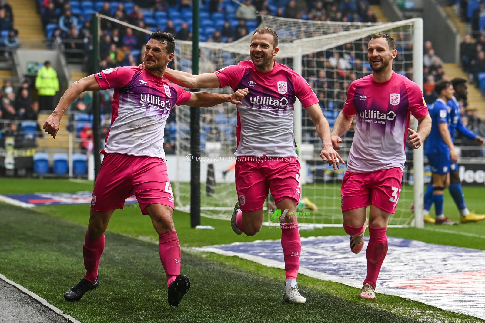 Matty Pearson #4 of Huddersfield Town celebrates his goal to make it 0-2\ during the Sky Bet Championship match Cardiff City vs Huddersfield Town at Cardiff City Stadium, Cardiff, United Kingdom, 30th April 2023

(Photo by Craig Thomas/News Images)