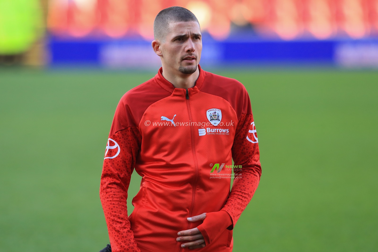 Max Watters of Barnsley in the pregame warmup session during the Sky Bet League 1 match Barnsley vs Bristol Rovers at Oakwell, Barnsley, United Kingdom, 13th January 2024

(Photo by Alfie Cosgrove/News Images)