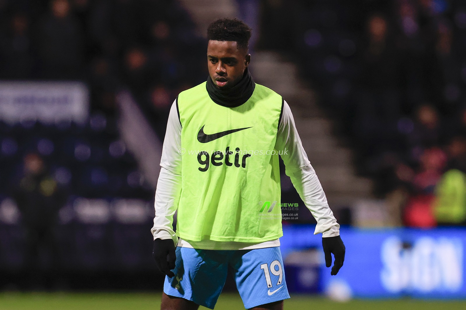 Ryan Sessegnon #19 of Tottenham Hotspur warms up for the game ahead of the Emirates FA Cup Fourth Round match Preston North End vs Tottenham Hotspur at Deepdale, Preston, United Kingdom, 28th January 2023

(Photo by Conor Molloy/News Images)
