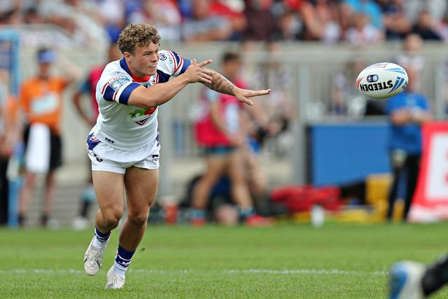 Harvey Smith of Wakefield Trinity during the Betfred Super League Round 14 match Wakefield Trinity vs Leigh Leopards at DIY Kitchens Stadium, Wakefield, United Kingdom, 15th June 2025

(Photo by Sam Eaden/News Images)