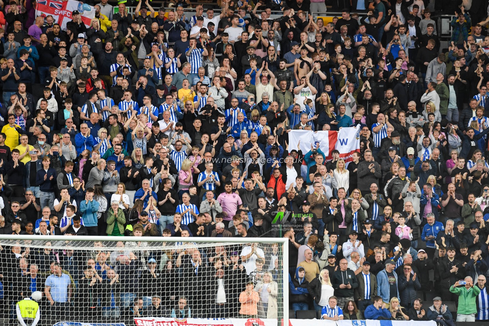 The Sheffield Wednesday fans enjoy their trip to Stadium MK