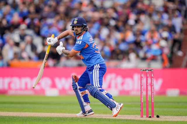 Ishan Kishan of India plays and misses during the Second Vitality T20 International match England vs India at Old Trafford, Manchester, United Kingdom on 04 July 2026

(Photo by Maynard Manyowa/News Images)