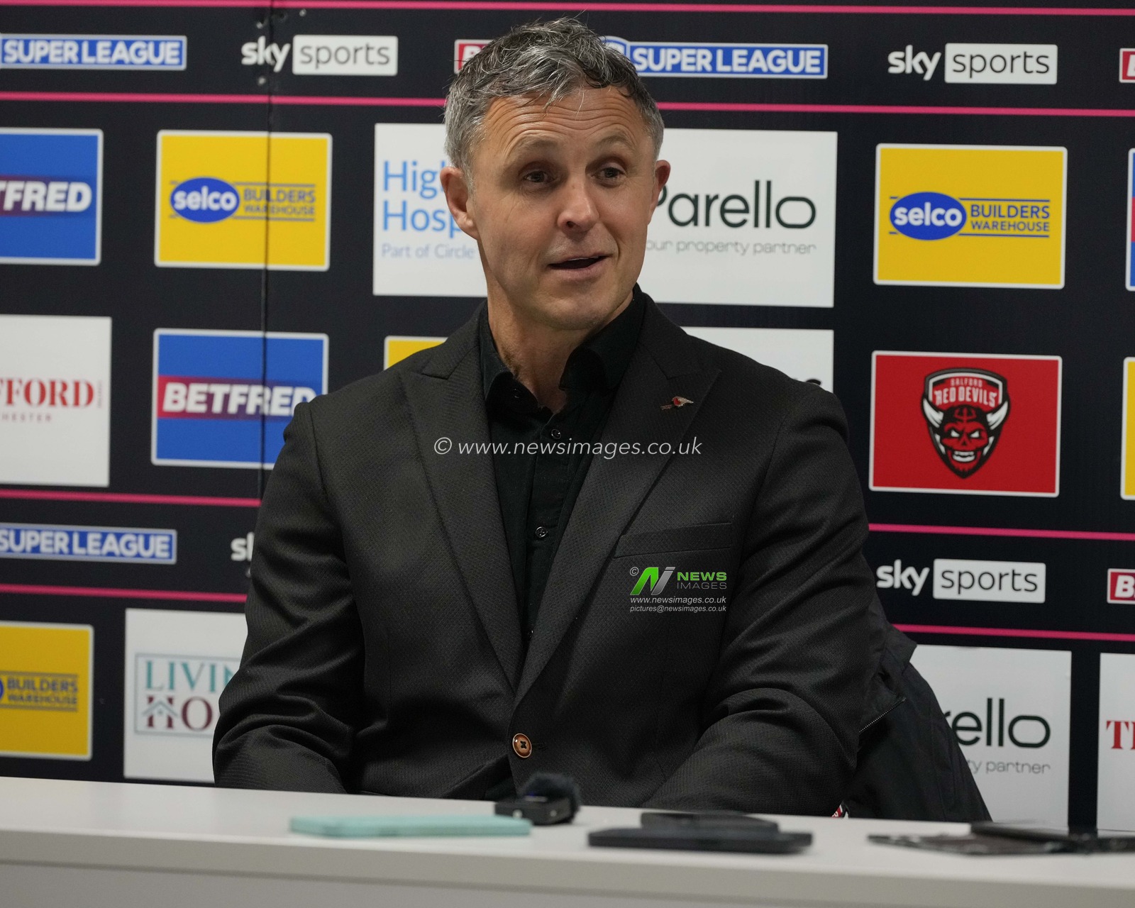 Paul Rowley Head Coach of Salford Red Devils speaks to the press after the Betfred Super League Round 9 match Salford Red Devils vs Warrington Wolves at Salford Community Stadium, Eccles, United Kingdom, 27th April 2024

(Photo by Steve Flynn/News Images)